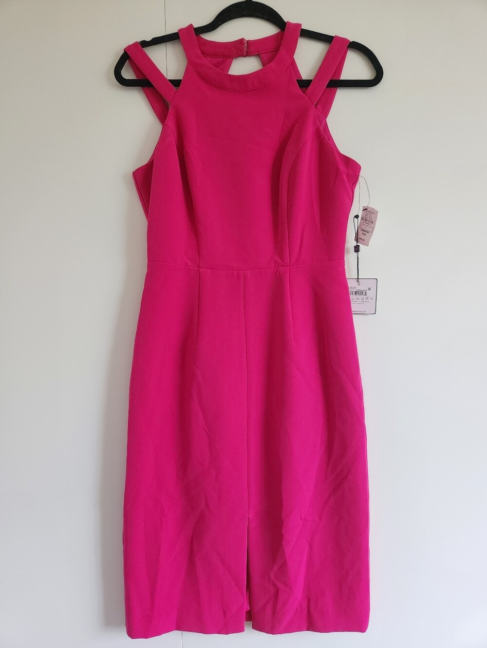 Laundry by Shelli Segal Women's Cocktail Dress Size 6 Pink Cutout Back Sheath